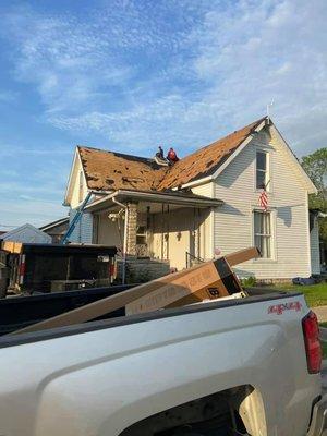 Tear off roof down to decking