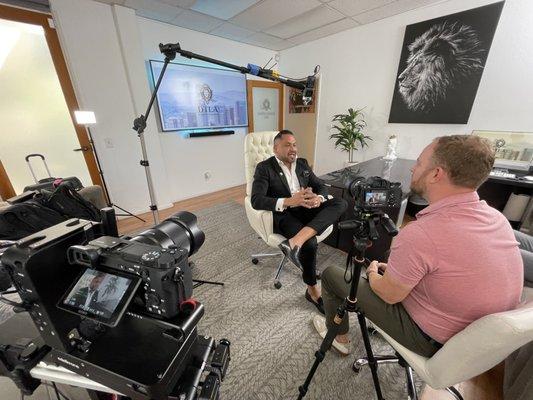 Video shoot for a client living benefits testimonial