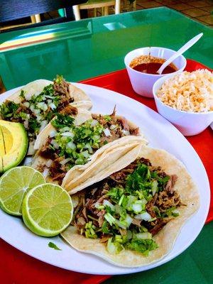 Barbacoa de borrego every weekend, it's so good and the tacos are huge!