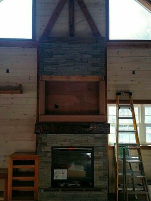 Fireplace and shiplap