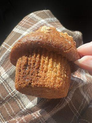 Nut muffin, burned on the bottom :(