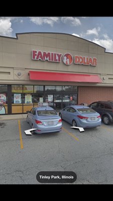 Front of family dollar store Tinley park