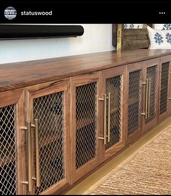 Walnut solid wood credenza