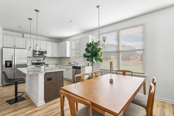 Dining area and kitchen area.