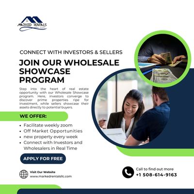 Step into the heart of real estate opportunity with our Wholesale Showcase program.
Visit out website for more information.