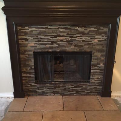 Add some glass to you fireplace