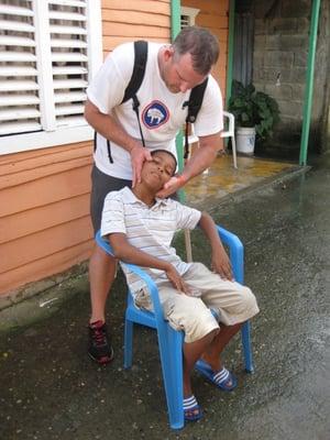 Dr. Zach Winkelmann on a mission trip in the Dominican Republic.