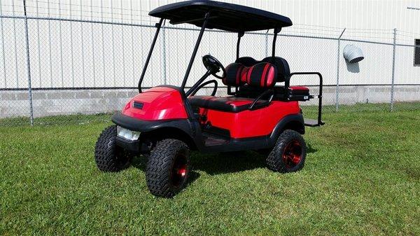 Red Lifted Cart