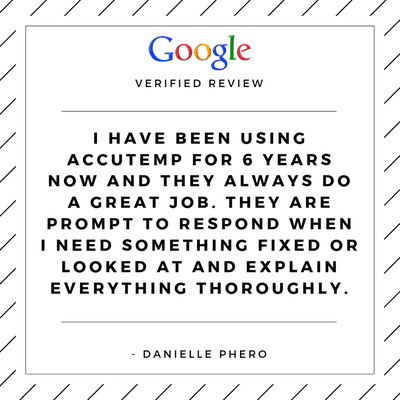 Not an AccuTemp customer yet? Here's an example of why you should be! Our customers love us and continue to use us after the first visit.