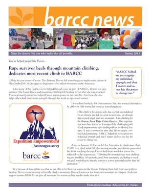 Newsletter design for the BARCC organization in Boston, MA.