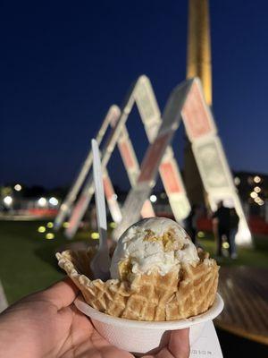 Ice cream in bowl cone