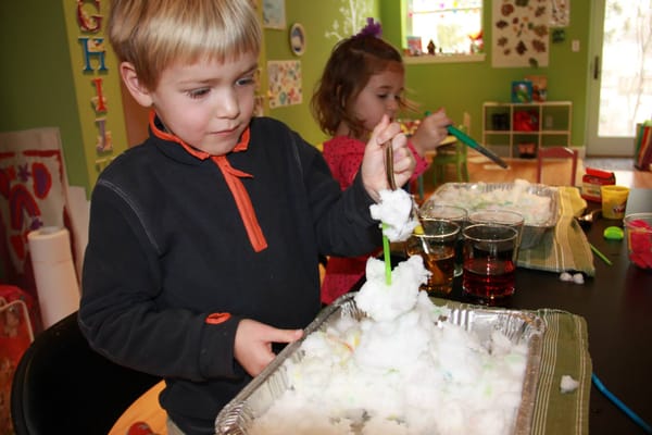 Art and science go hand in hand in this fun and engaging snow and color exploration! www.OodleMonkeyArt.com