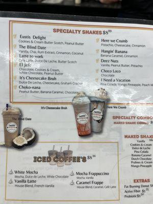 Shake menu