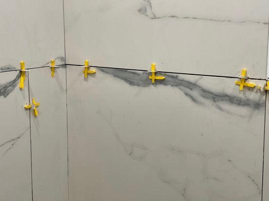 Uneven grout lines