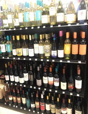 Great wine selection!   Many under $10!