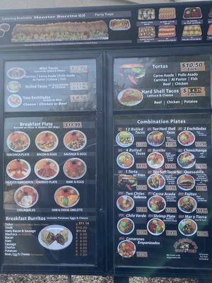 Drive thru menu 1/2024