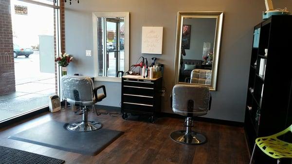 Upon entering the Salon/Spa you will find a stylists station and a comfortable waiting area.