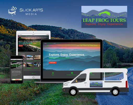 Startup launch, branding, creative, website for Transportation/Tour company | Leap Frog Tours in Asheville, NC