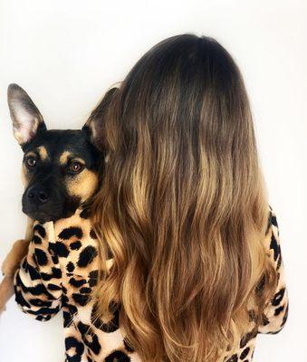 Hair and puppies always go together!