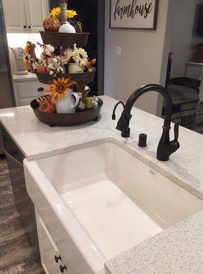 Farmhouse Sink, Insta-hot, Faucet and Air Gap All Featured In This Custom