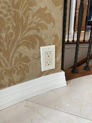 GFCI Outlet to match the wall paper!