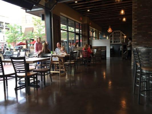 Open windows for main dining room during good weather.