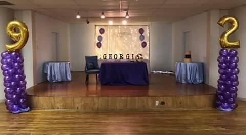 Nabb-Leslie Post 82 (Upstairs Hall Stage Area). Decorations by Majestic Decor, LLC.