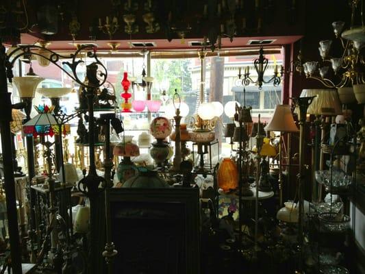 Hundreds of lamps, chandeliers, wall fixtures, antique fireplace inserts, and much more.