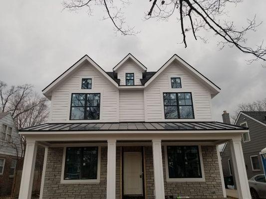 We did the hardie siding, roof and standing seam