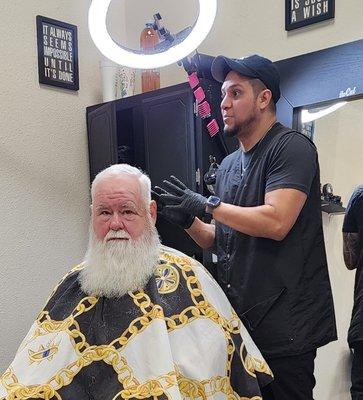 Barber services including beard services