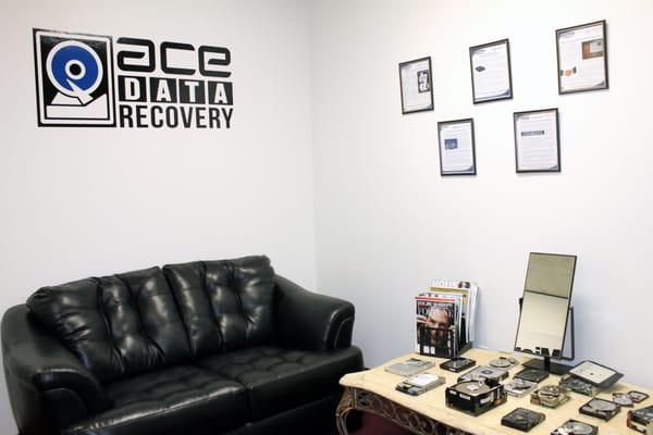 ACE Data Recovery Houston Lab Reception Area