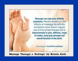 Massage Therapy can help those who suffer with arthritis.