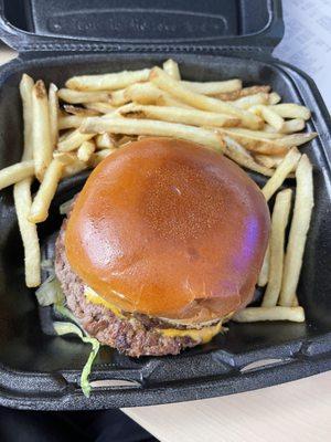 Cheese Burger and Fries