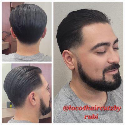 Low taper fade with a beard trim