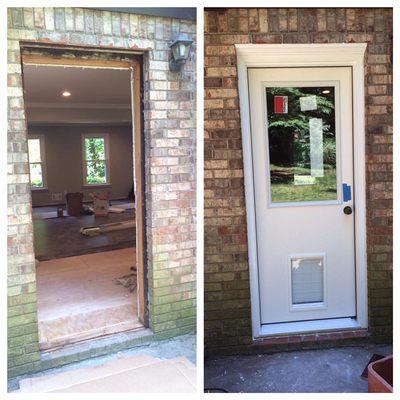 Door replacement with doggie door installed.