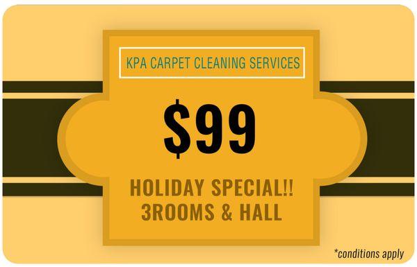 Holiday Special!!  3 ROOMS & HALL @ $99