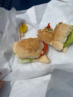 Veggie sandwich on a portagese roll