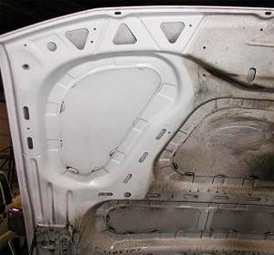 Degreasing an Engine Hood