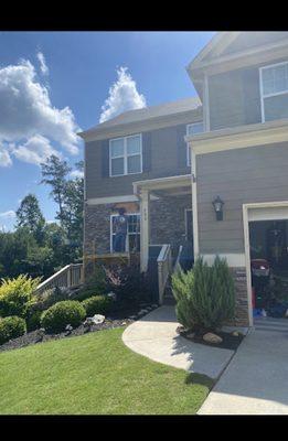 Front stone that I loved and paid a lot for being removed due to mold and water leaking into home. Not sealed and to protective barrier