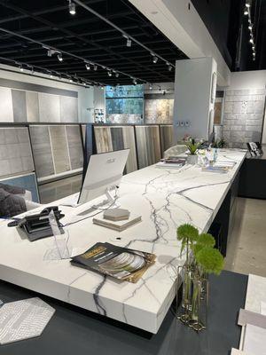 A contemporary style showroom has been created for Statements Tile & Stone.