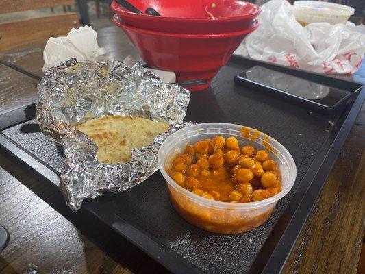 Roasted Chickpeas and pita bread