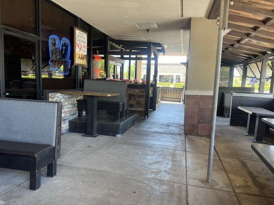 Covered patio dining