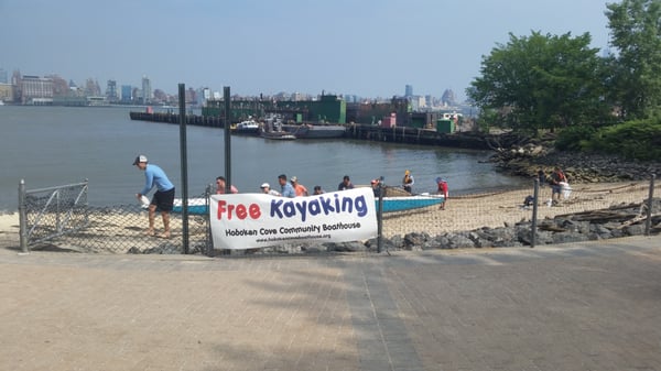 Kayaking close the the playground