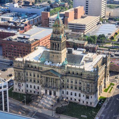 View of the old City/ County building from 30 stories up