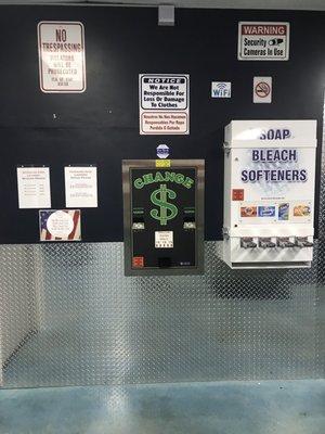 Change machine. Only gives $1 coins.