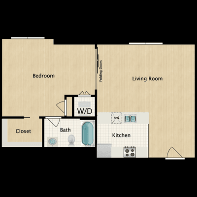 1 Bedroom 1 Bath 694 Sq Ft