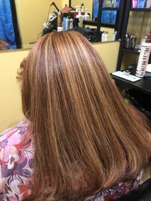 Red Color/Caramel Highlights