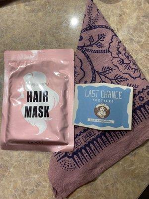 Hair mask, silk bandana