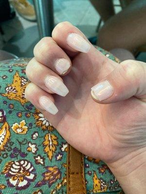 Broken nails in less than a week.