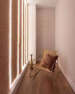 Our Halotherapy treatment room where you will relax in any fashion you'd like.